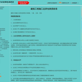2022年最新建筑资质标准