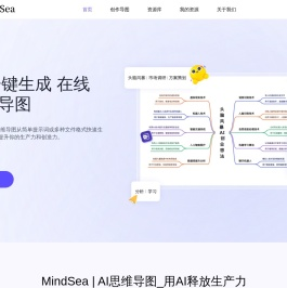 MindSea免费好用的一键AI思维导图模板AI生成制作软件怎么画