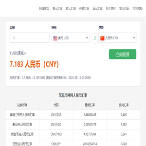 在线汇率换算查询工具